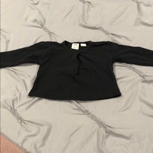 Zara baby girl black smocked tee shirt 9-12 months
